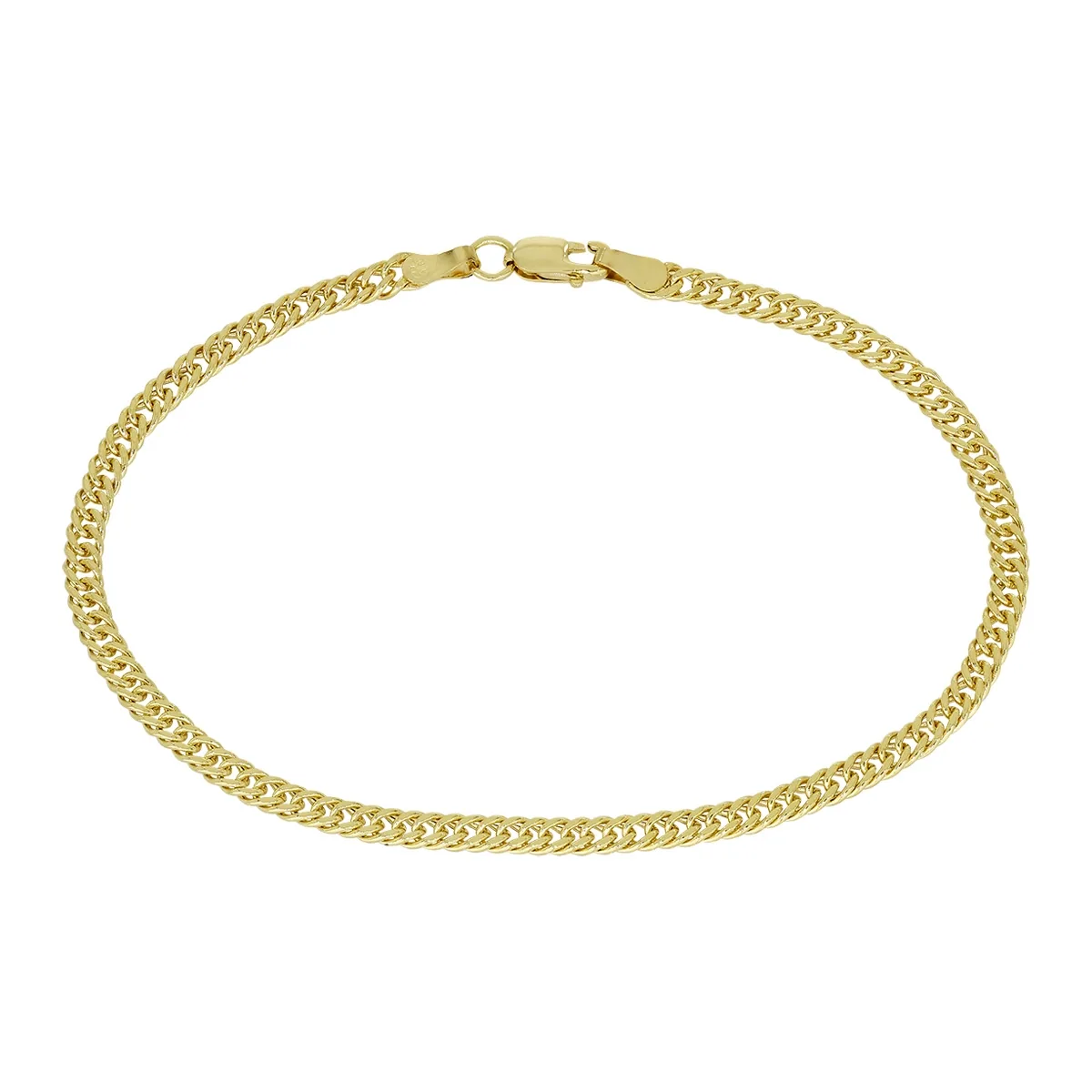 Pulsera en oro amarillo de 18 Kilates, 19 cm. de largo, 3 mm. de ancho