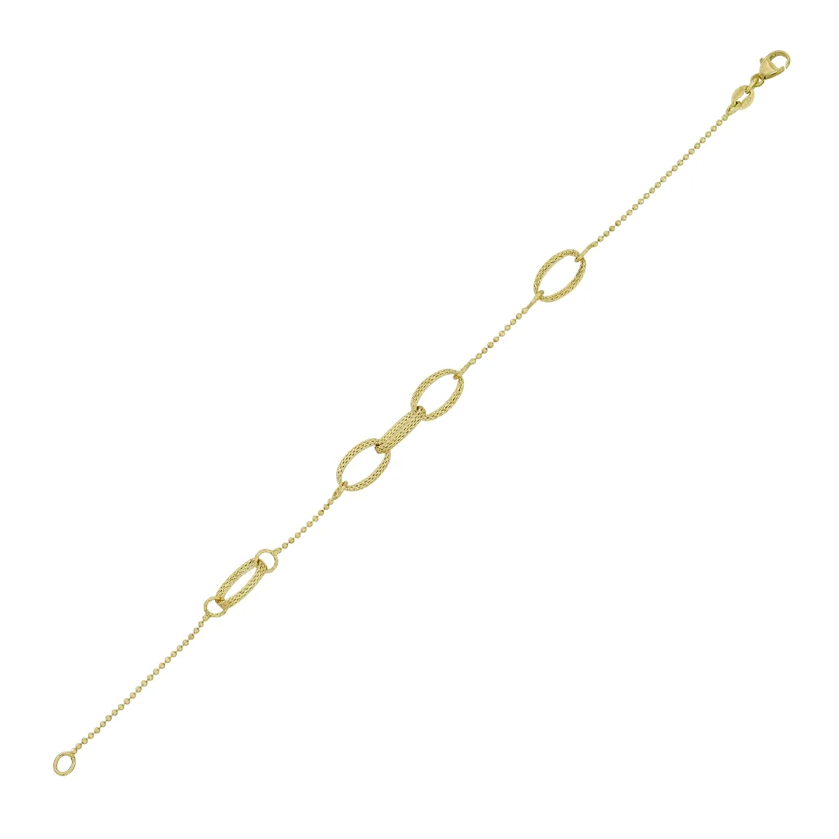 Pulsera en oro amarillo de 18 Kilates con visos satinado, 19 cm. de largo, 1 mm. de ancho
