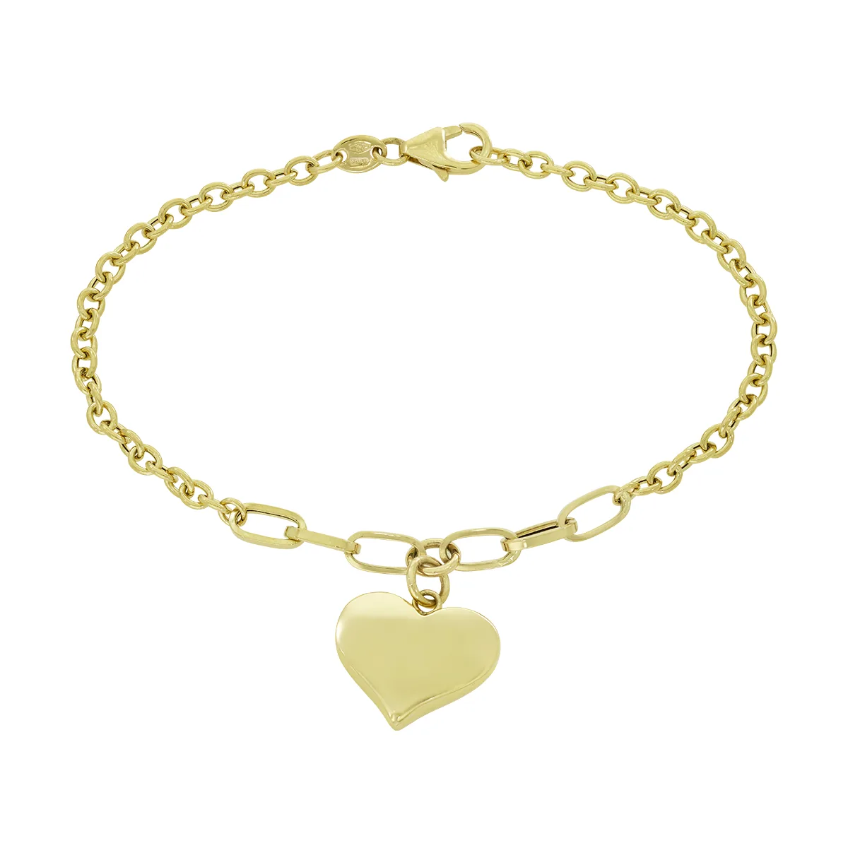 Pulsera en oro amarillo de 18 Kilates, 19 cm. de largo, 3 mm. de ancho