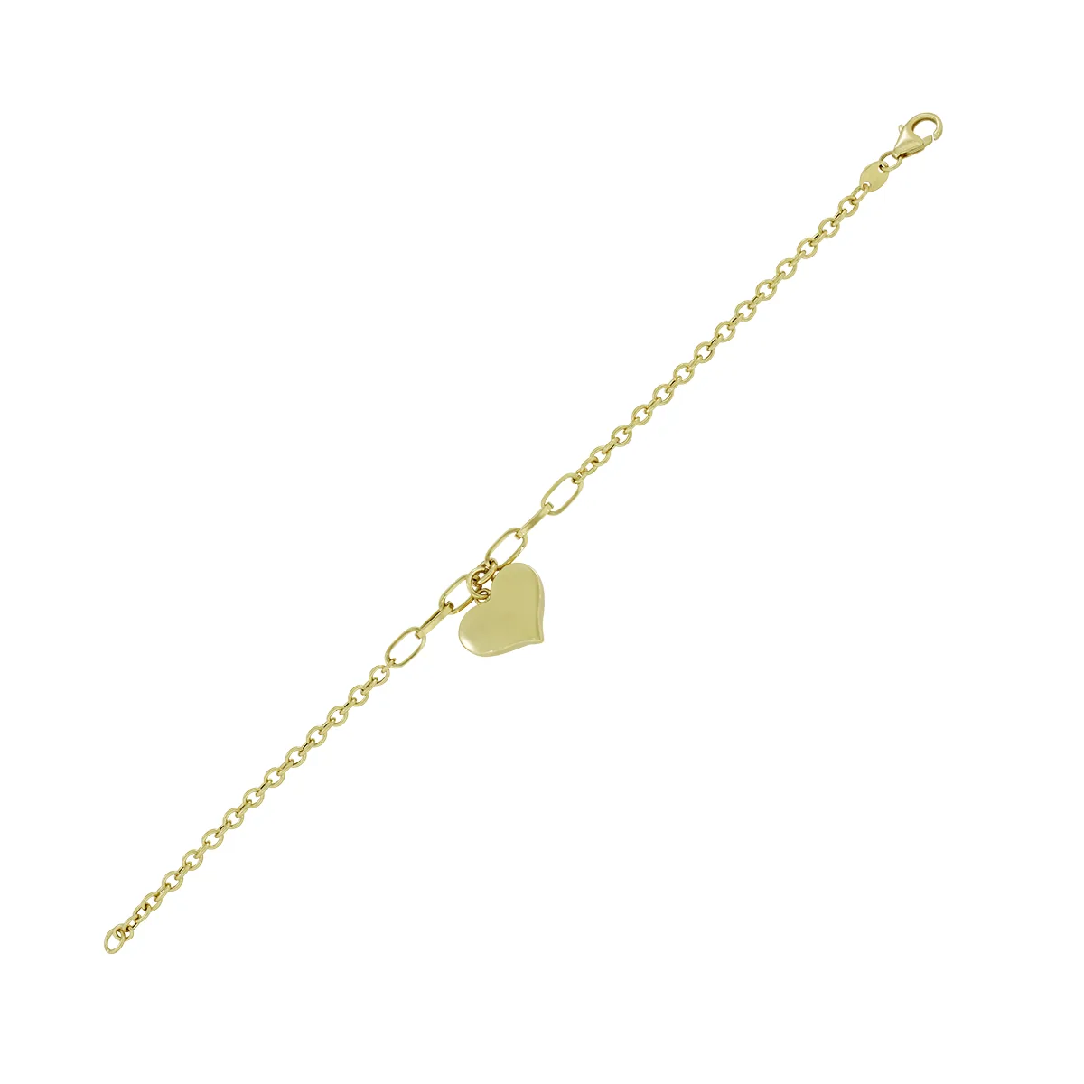 Pulsera en oro amarillo de 18 Kilates, 19 cm. de largo, 3 mm. de ancho