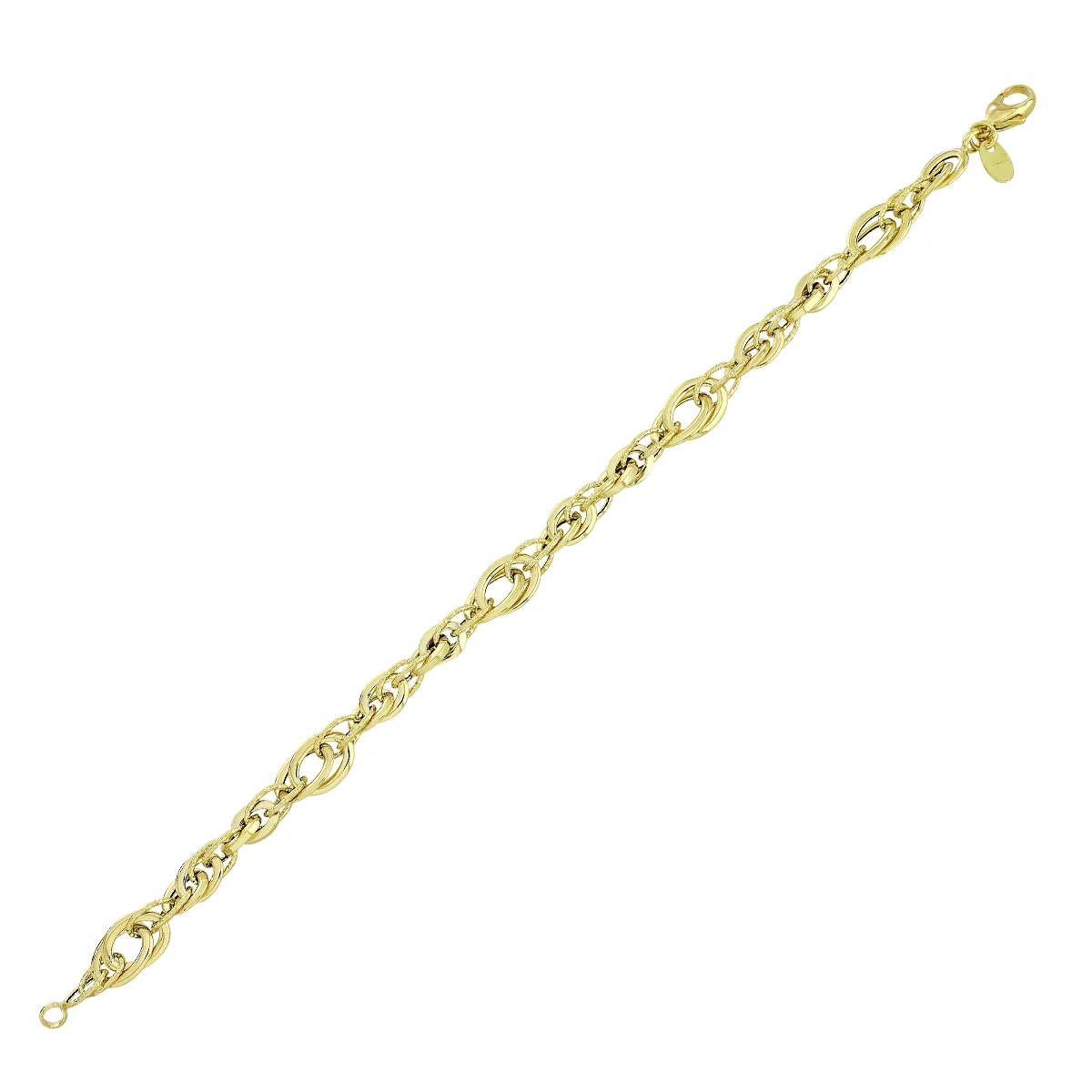 Pulsera en oro amarillo de 18 Kilates con visos, 19 cm. de largo, 5 mm. de ancho