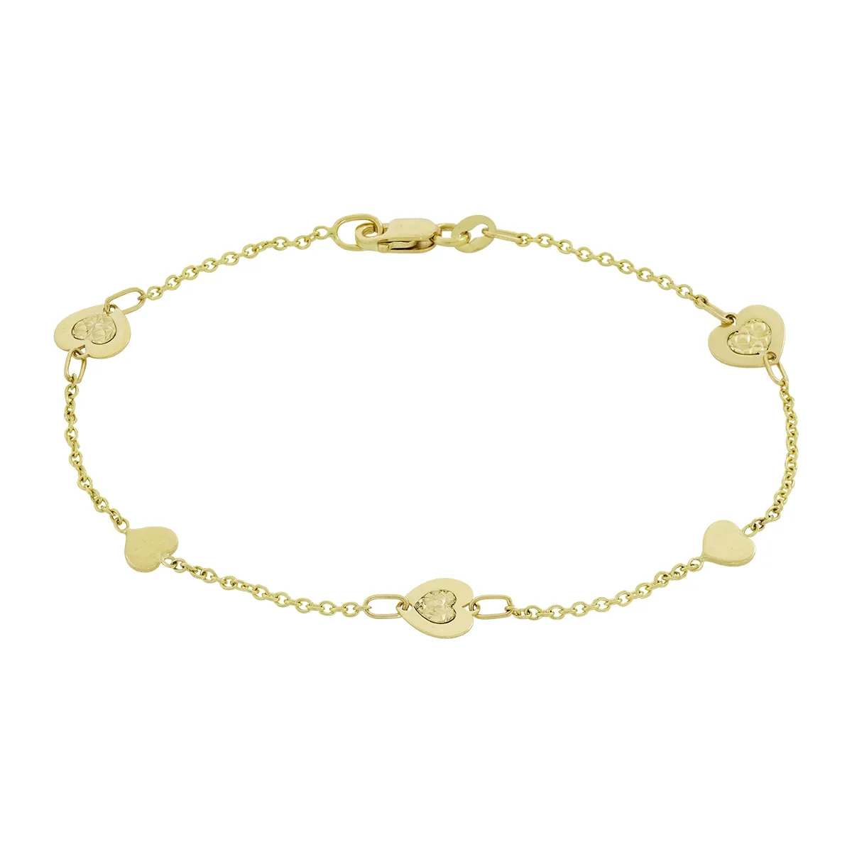 Pulsera en oro amarillo de 18 Kilates con visos, 19 cm. de largo, 1 mm. de ancho