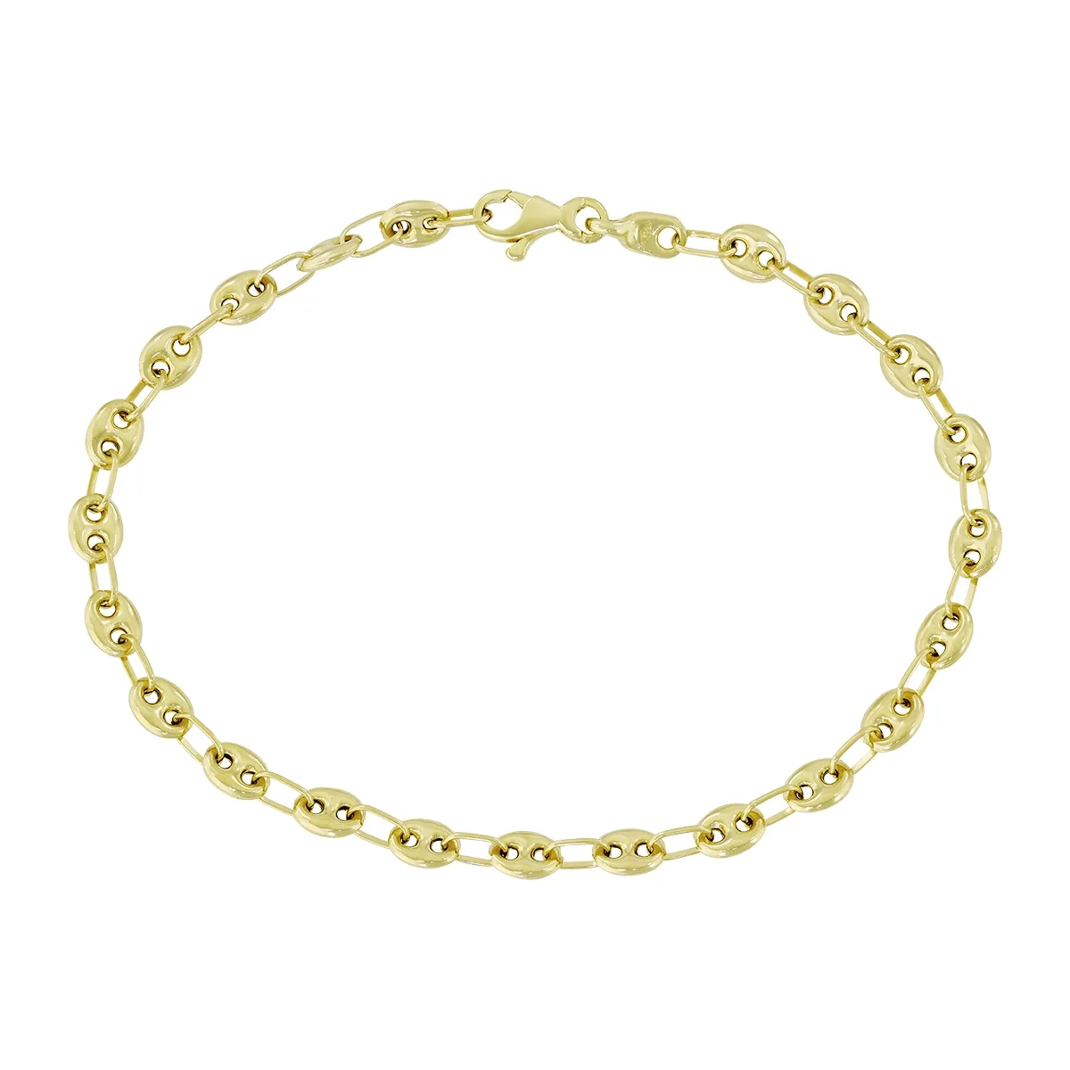 Pulsera en oro amarillo de 18 Kilates, 17 cm. de largo, 4 mm. de ancho