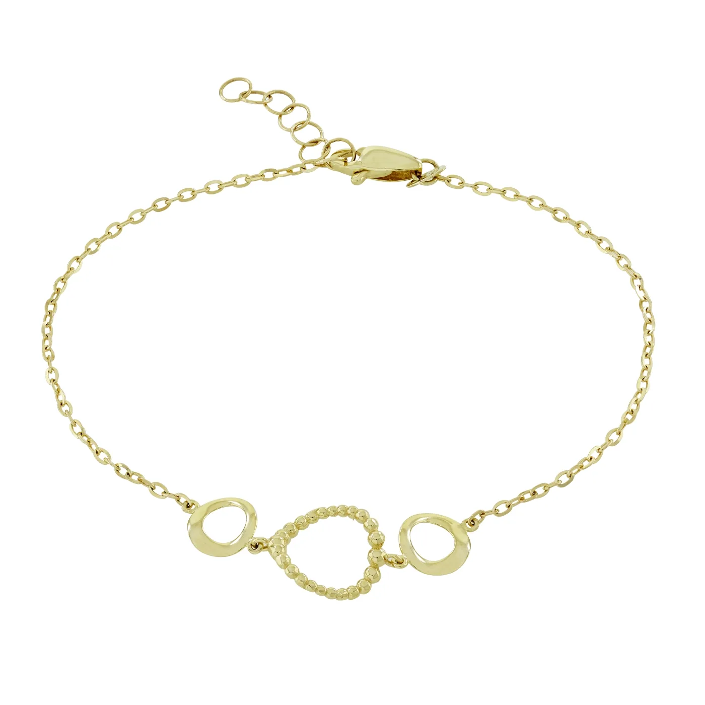 Pulsera en oro amarillo de 18 Kilates, 17 cm. de largo, 1.50 mm. de ancho