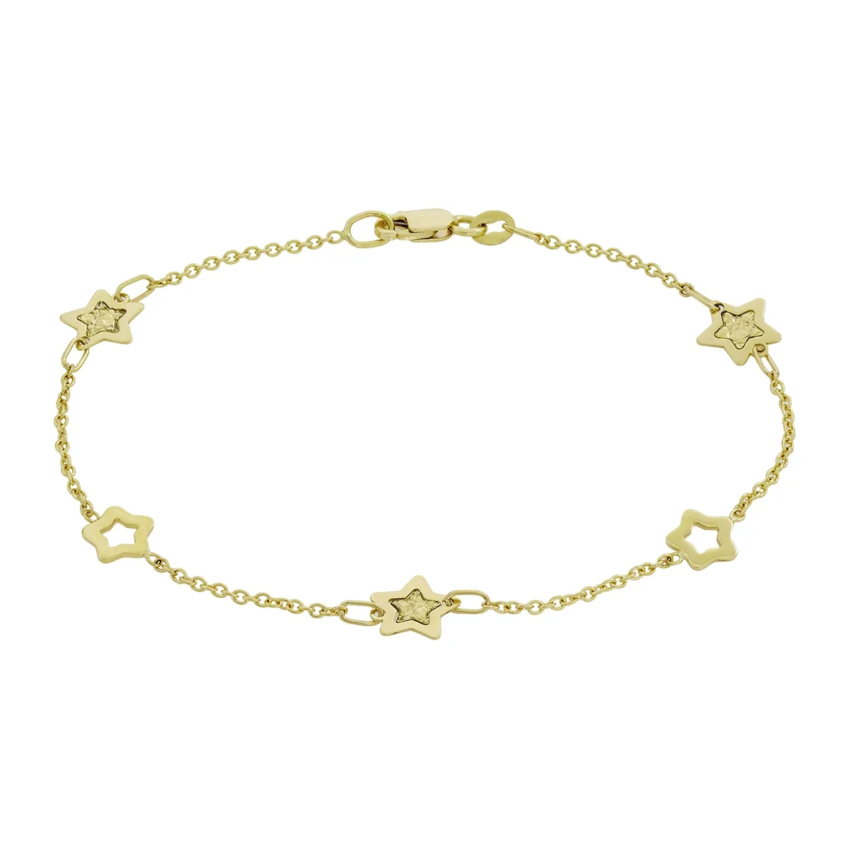Pulsera en oro amarillo de 18 Kilates con visos, 19 cm. de largo, 1 mm. de ancho