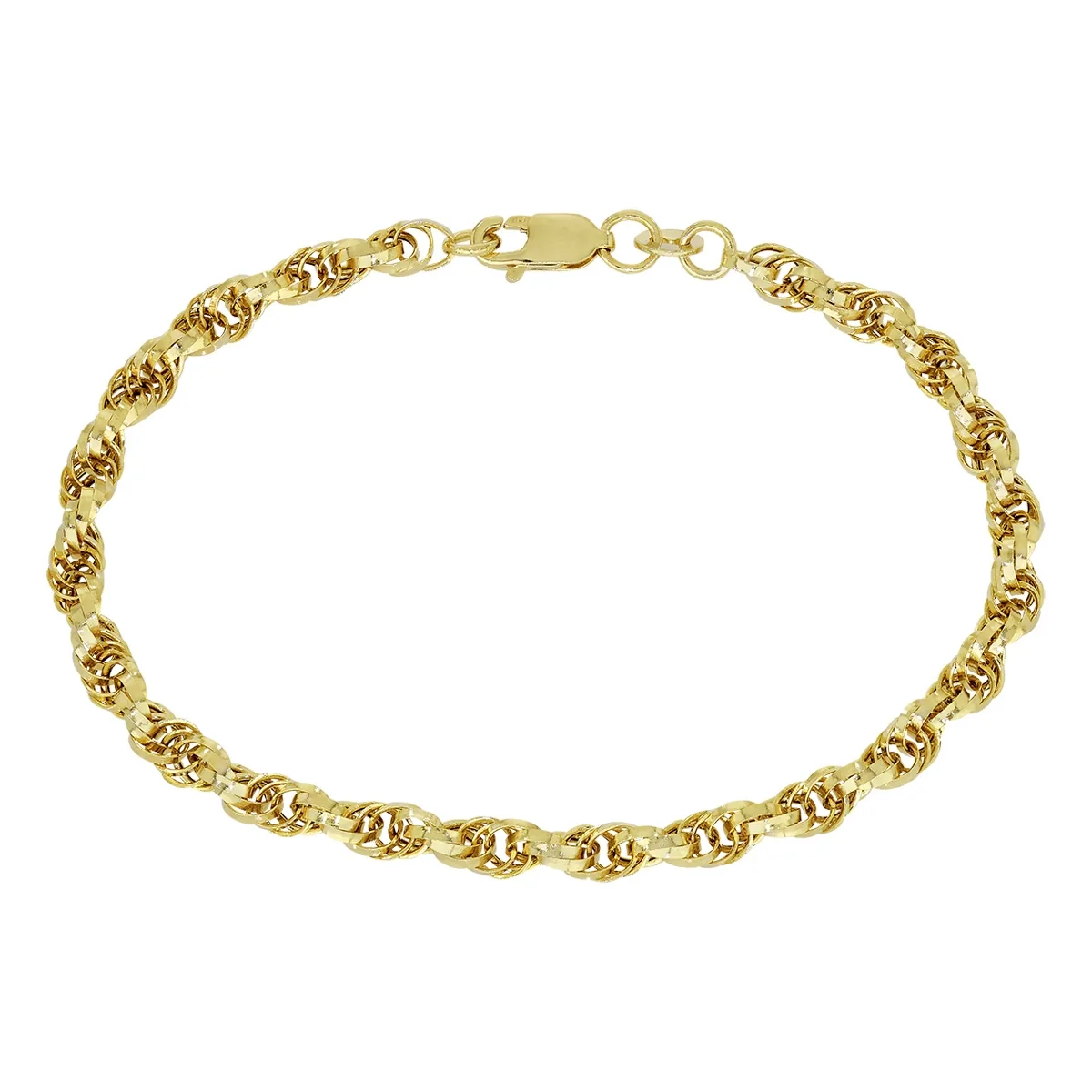 Pulsera en oro amarillo de 18 Kilates, 19 cm. de largo, 4 mm. de ancho