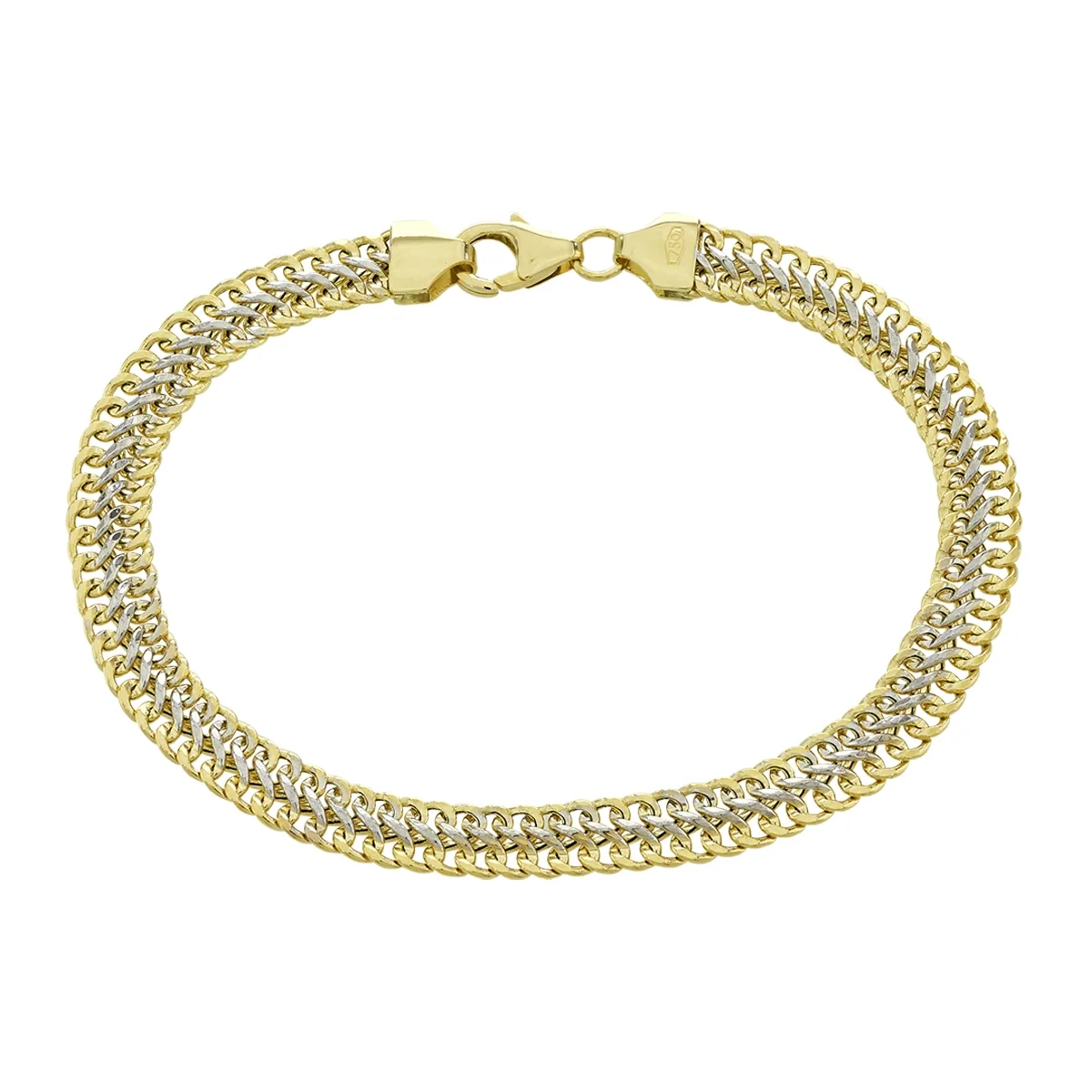 Pulsera en oro amarillo de 18 Kilates, 19 cm. de largo, 6 mm. de ancho