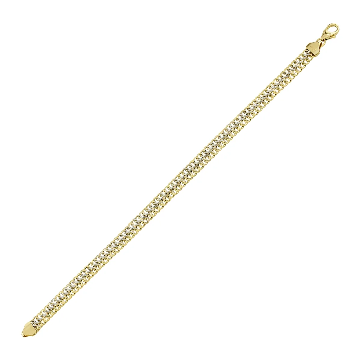 Pulsera en oro amarillo de 18 Kilates, 19 cm. de largo, 6 mm. de ancho