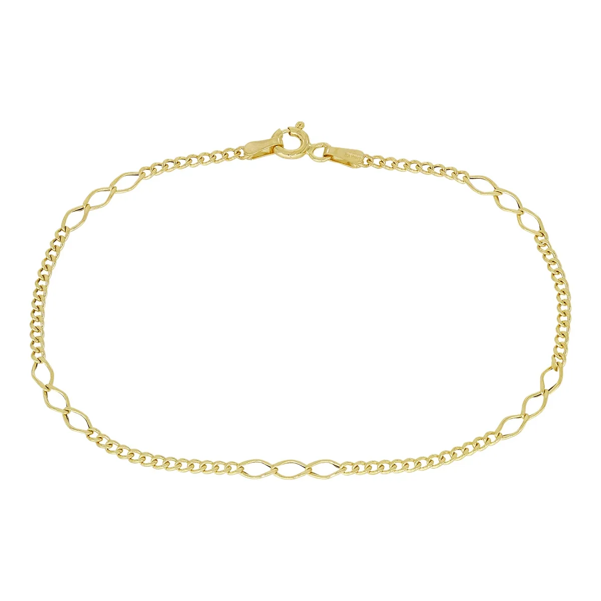 Pulsera en oro amarillo de 18 Kilates, 19 cm. de largo, 2 mm. de ancho