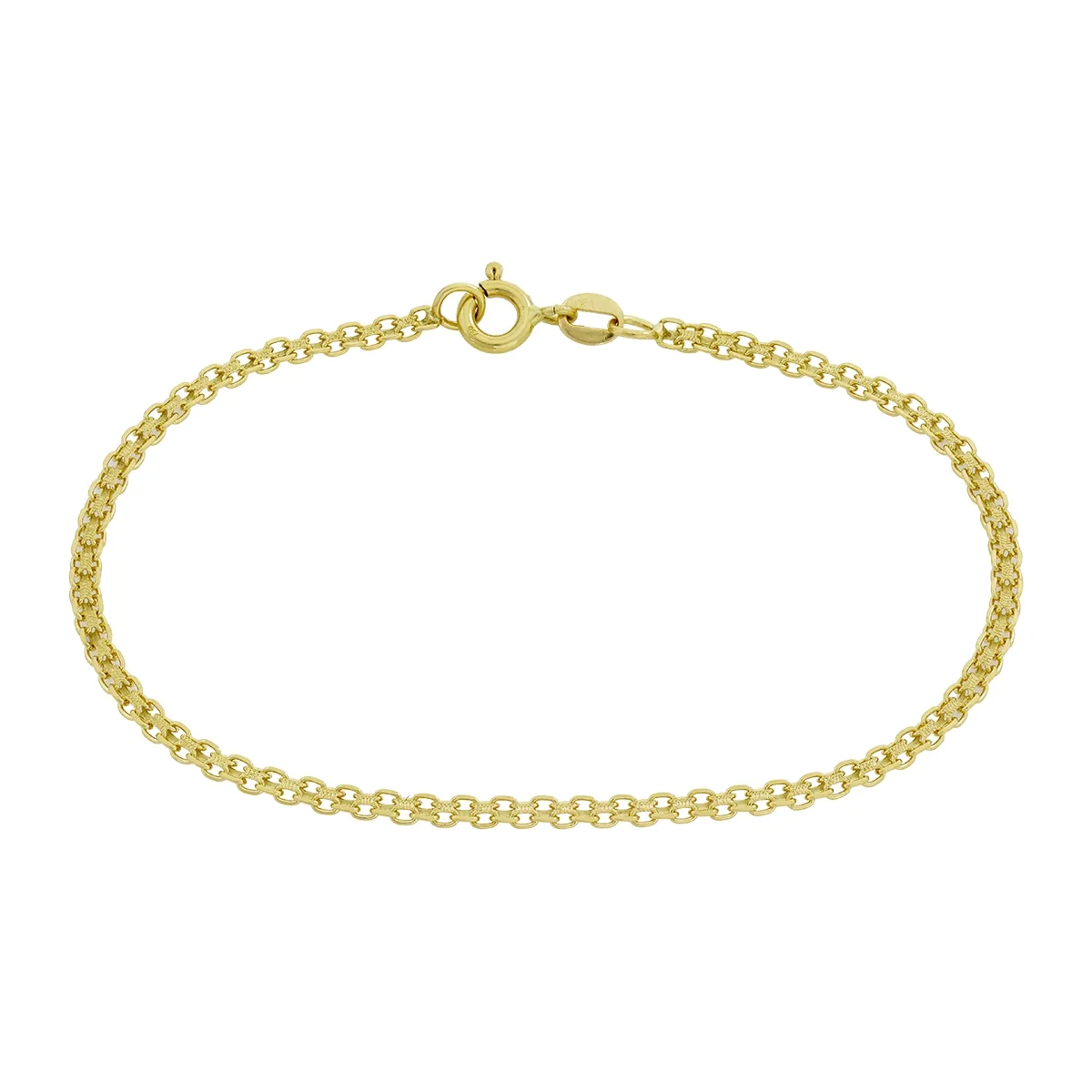 Pulsera en oro amarillo de 18 Kilates satinado, 19 cm. de largo, 2 mm. de ancho