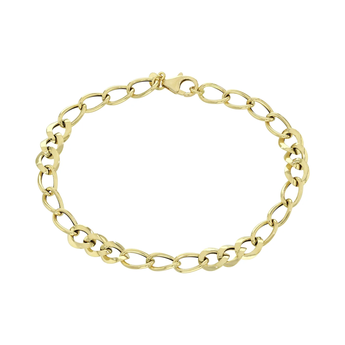 Pulsera en oro amarillo de 18 Kilates, 19 cm. de largo, 4.50 mm. de ancho