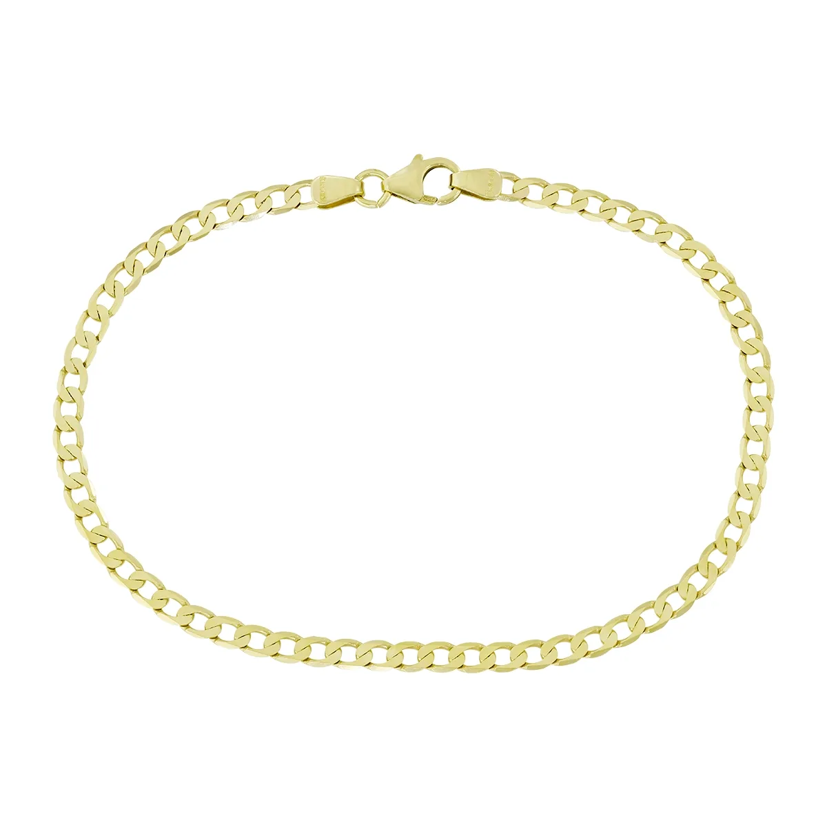 Pulsera en oro amarillo de 18 Kilates, 19 cm. de largo, 3 mm. de ancho