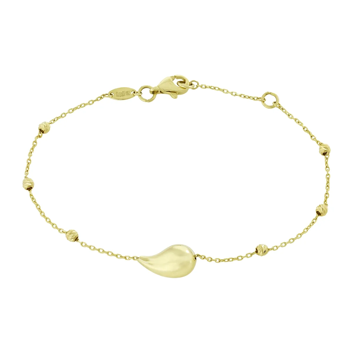 Pulsera en oro amarillo de 18 Kilates con visos, 17 cm. de largo, 1 mm. de ancho