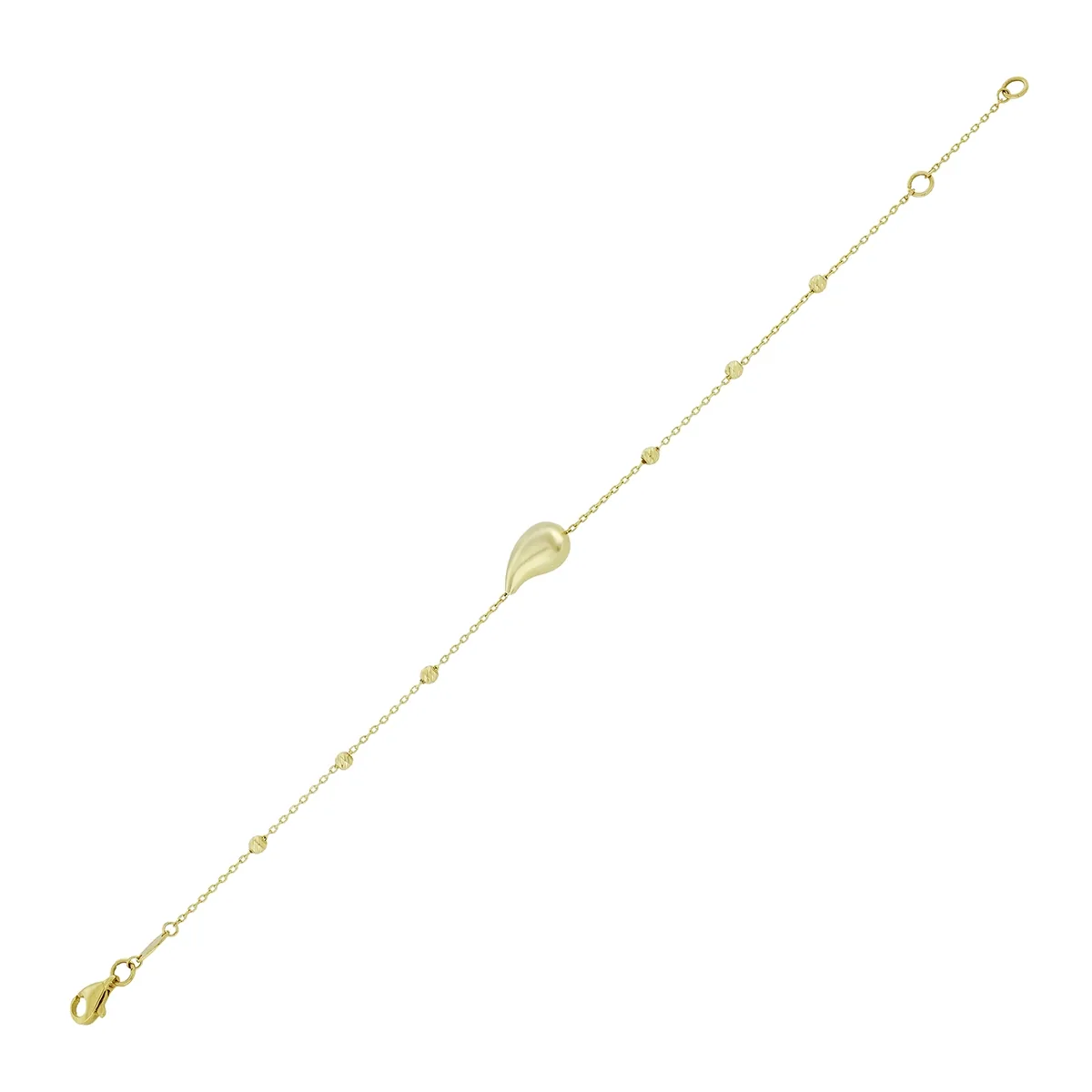 Pulsera en oro amarillo de 18 Kilates con visos, 17 cm. de largo, 1 mm. de ancho