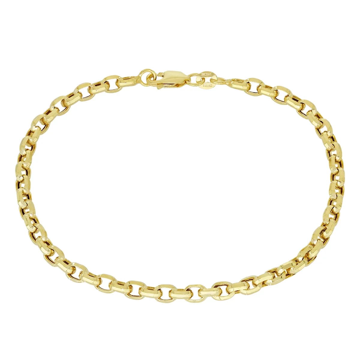 Pulsera en oro amarillo de 18 Kilates, 21 cm. de largo, 4 mm. de ancho