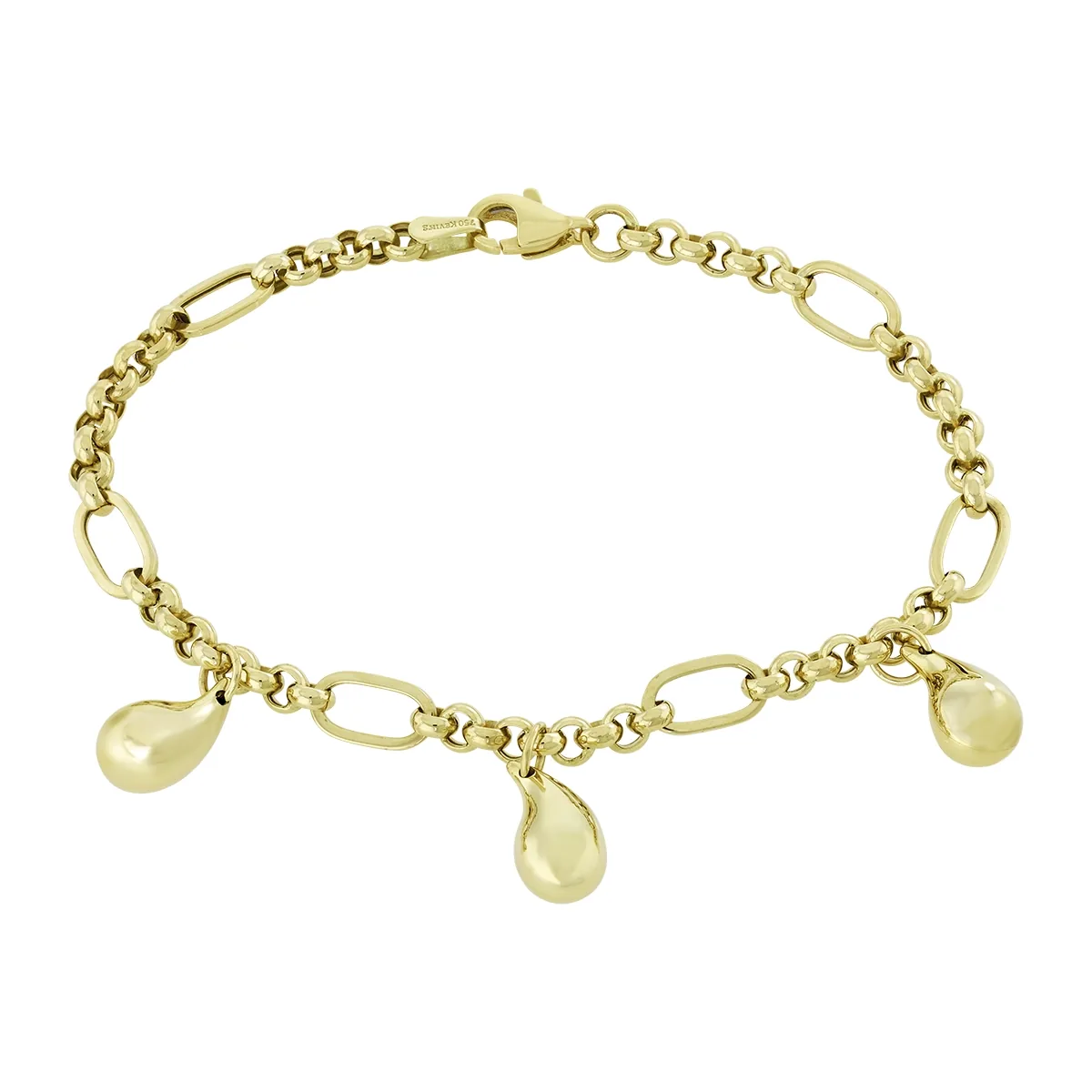 Pulsera en oro amarillo de 18 Kilates, 19 cm. de largo, 3.50 mm. de ancho