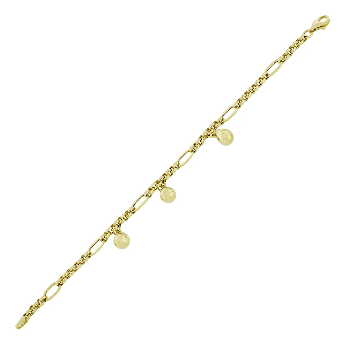 Pulsera en oro amarillo de 18 Kilates, 19 cm. de largo, 3.50 mm. de ancho