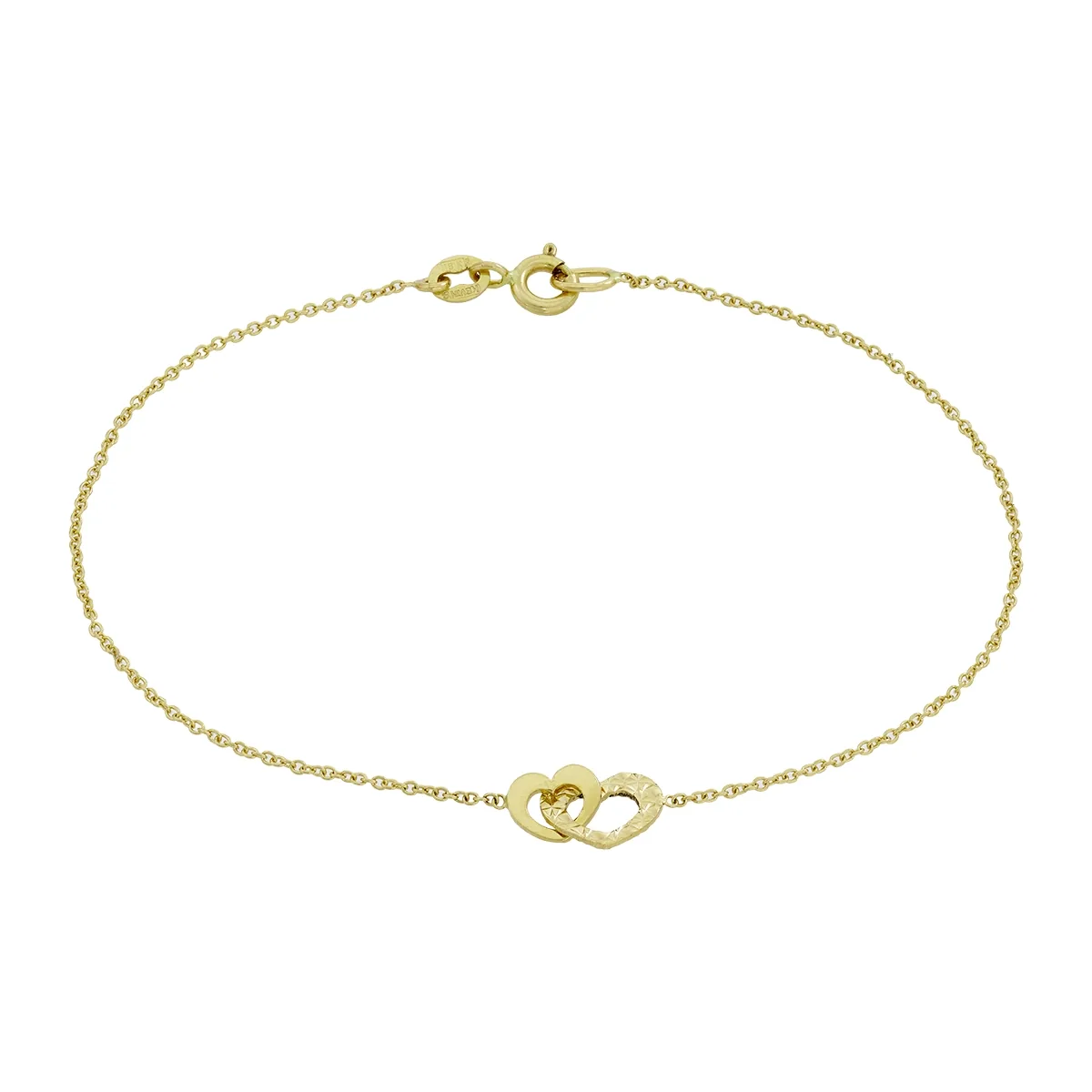 Pulsera en oro amarillo de 18 Kilates con visos, 18 cm. de largo, 1 mm. de ancho