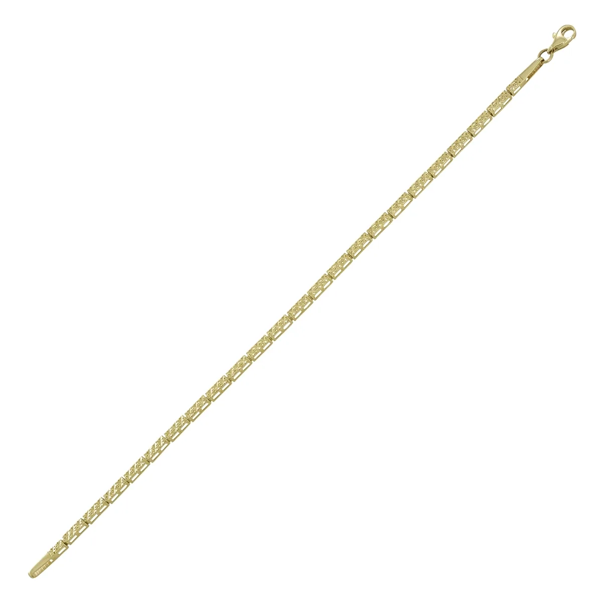 Pulsera en oro amarillo de 18 Kilates con visos, 19 cm. de largo, 2.50 mm. de ancho