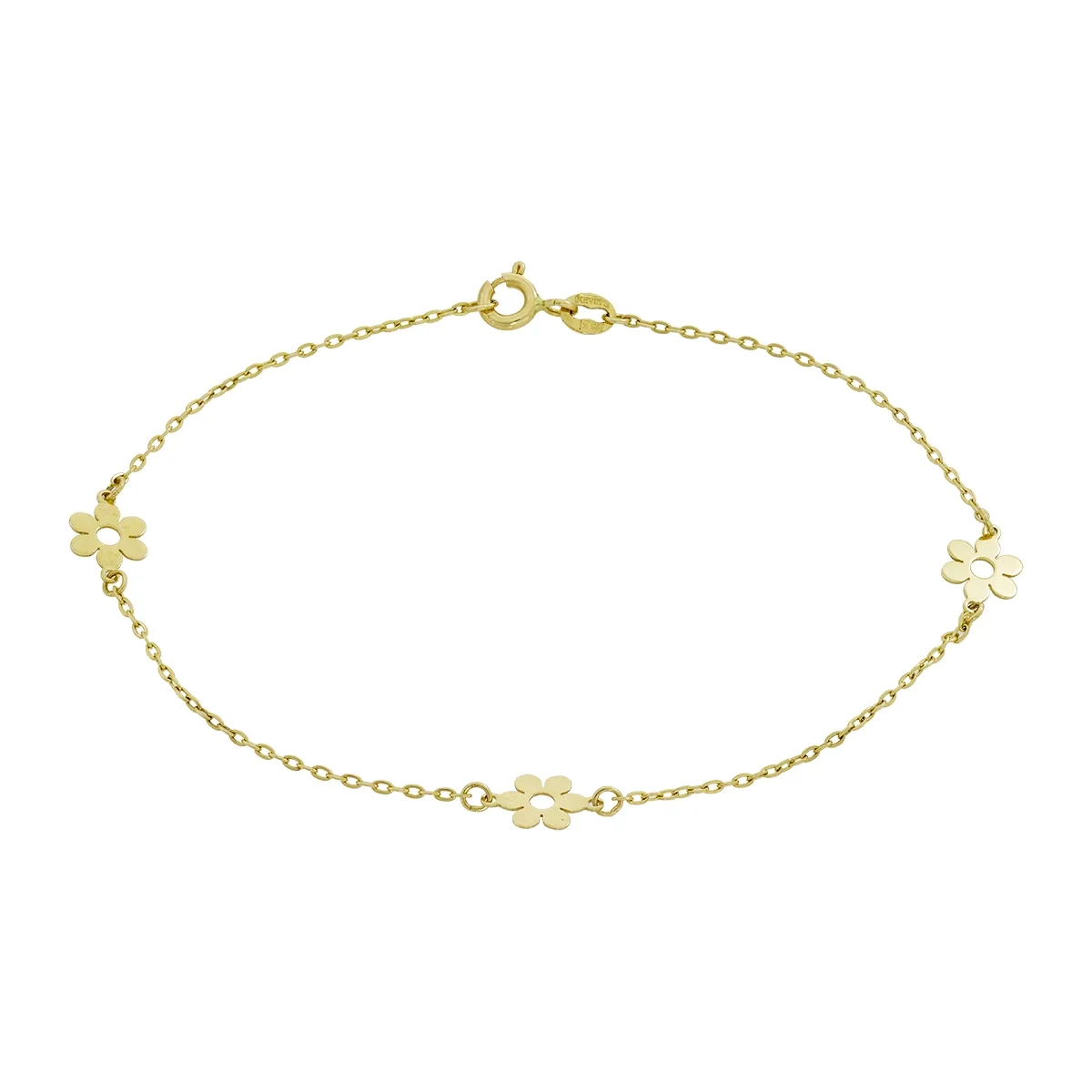 Pulsera en oro amarillo de 18 Kilates, 19 cm. de largo, 1 mm. de ancho