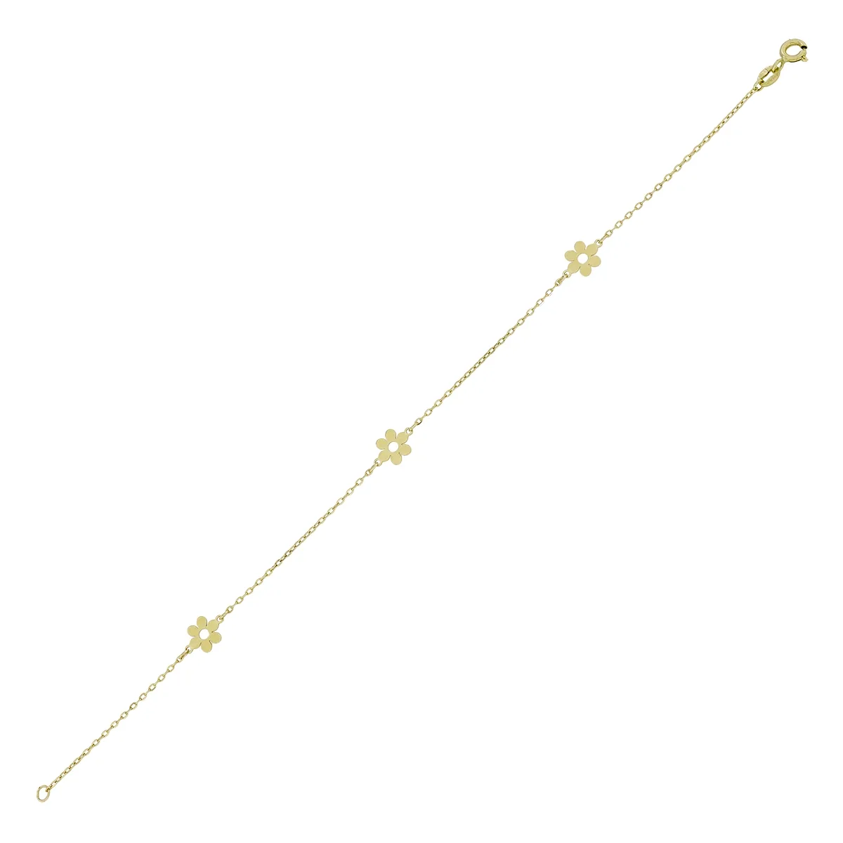 Pulsera en oro amarillo de 18 Kilates, 19 cm. de largo, 1 mm. de ancho