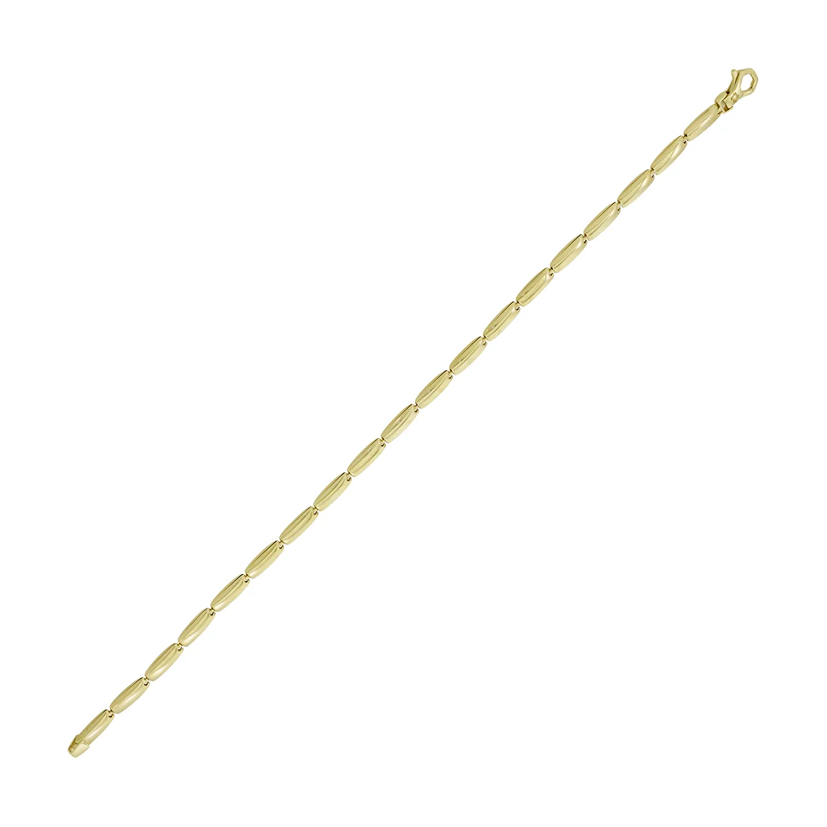 Pulsera en oro amarillo de 18 Kilates, 21 cm. de largo, 3 mm. de ancho