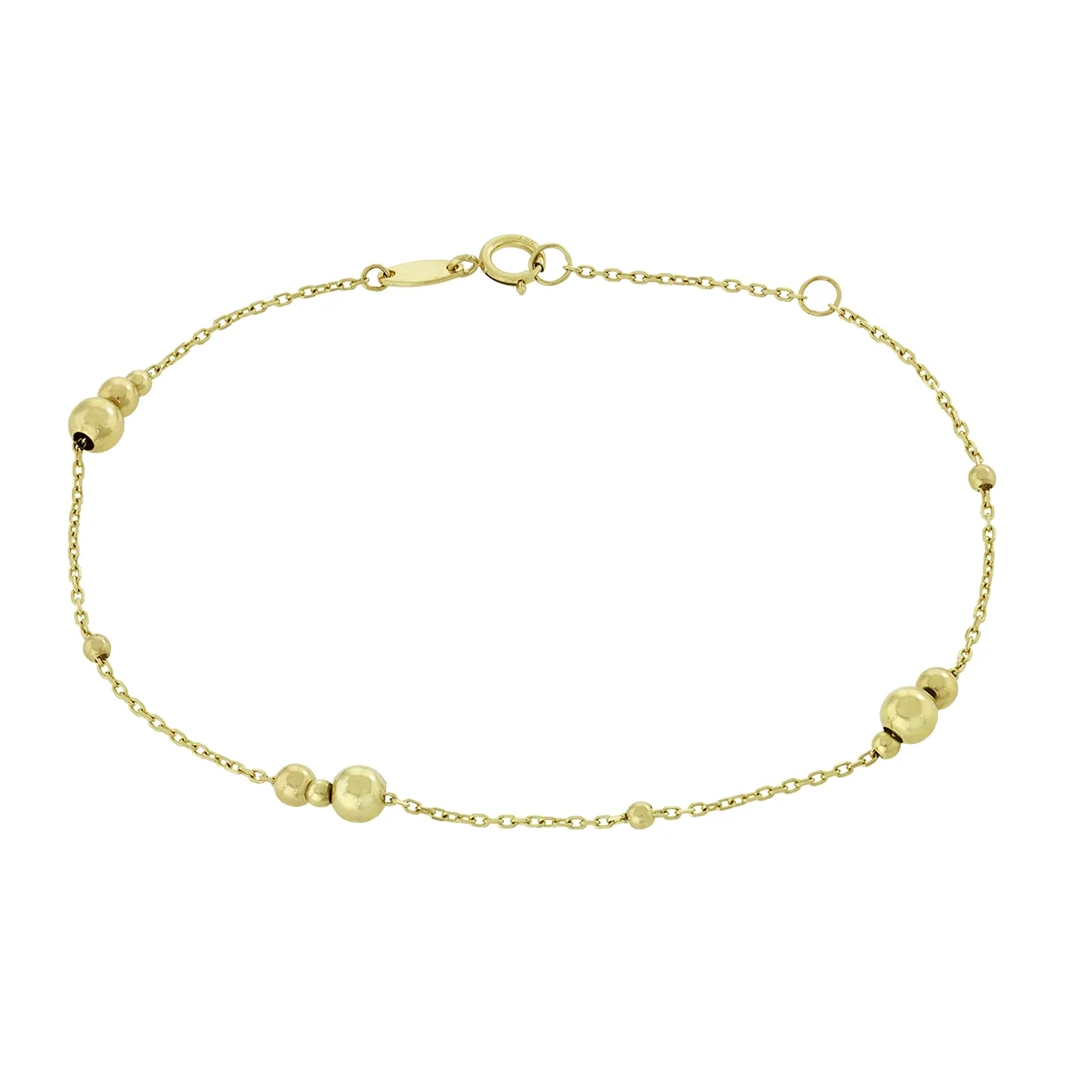 Pulsera en oro amarillo de 18 Kilates, 17 cm. de largo, 1 mm. de ancho