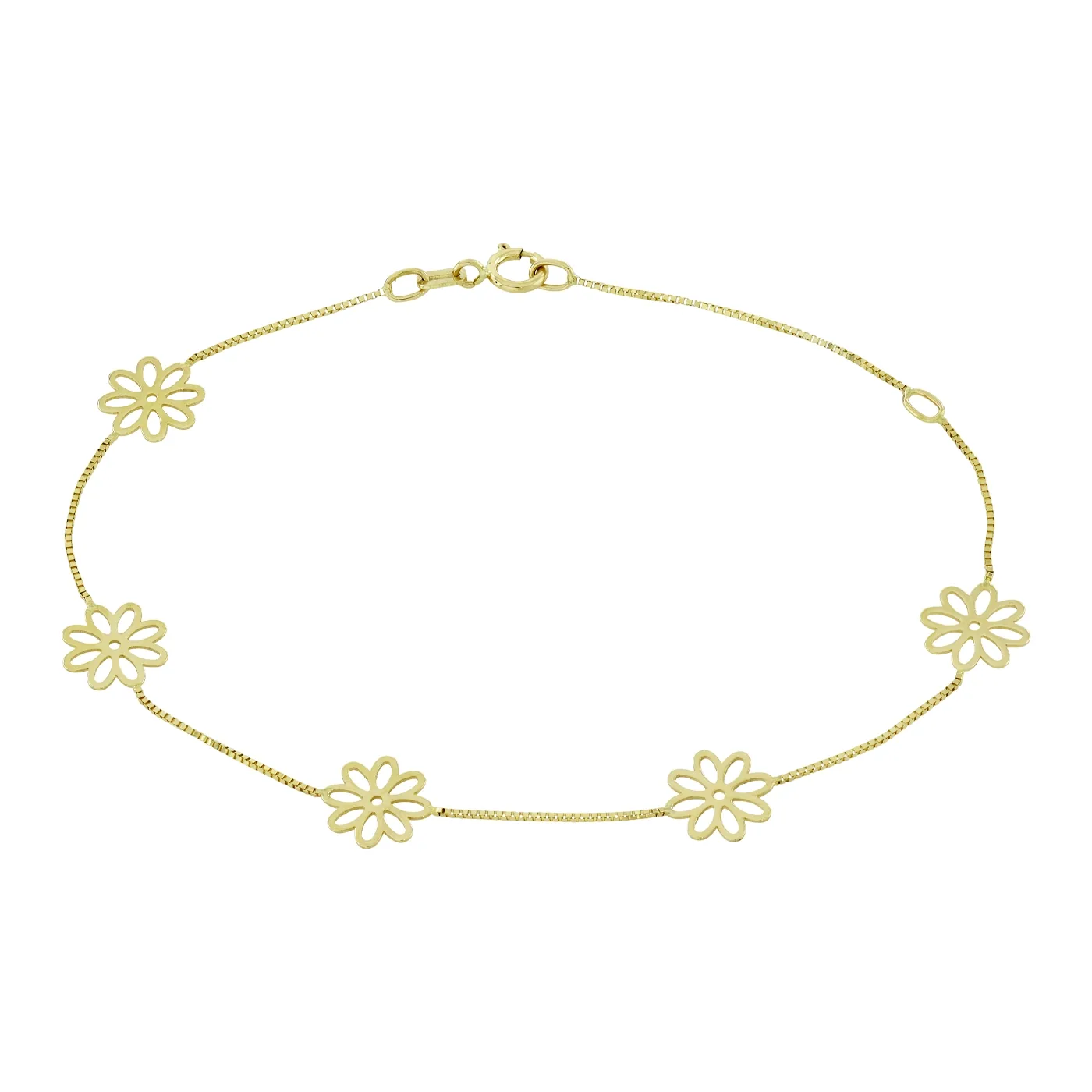 Pulsera de flores en oro amarillo de 18 Kilates