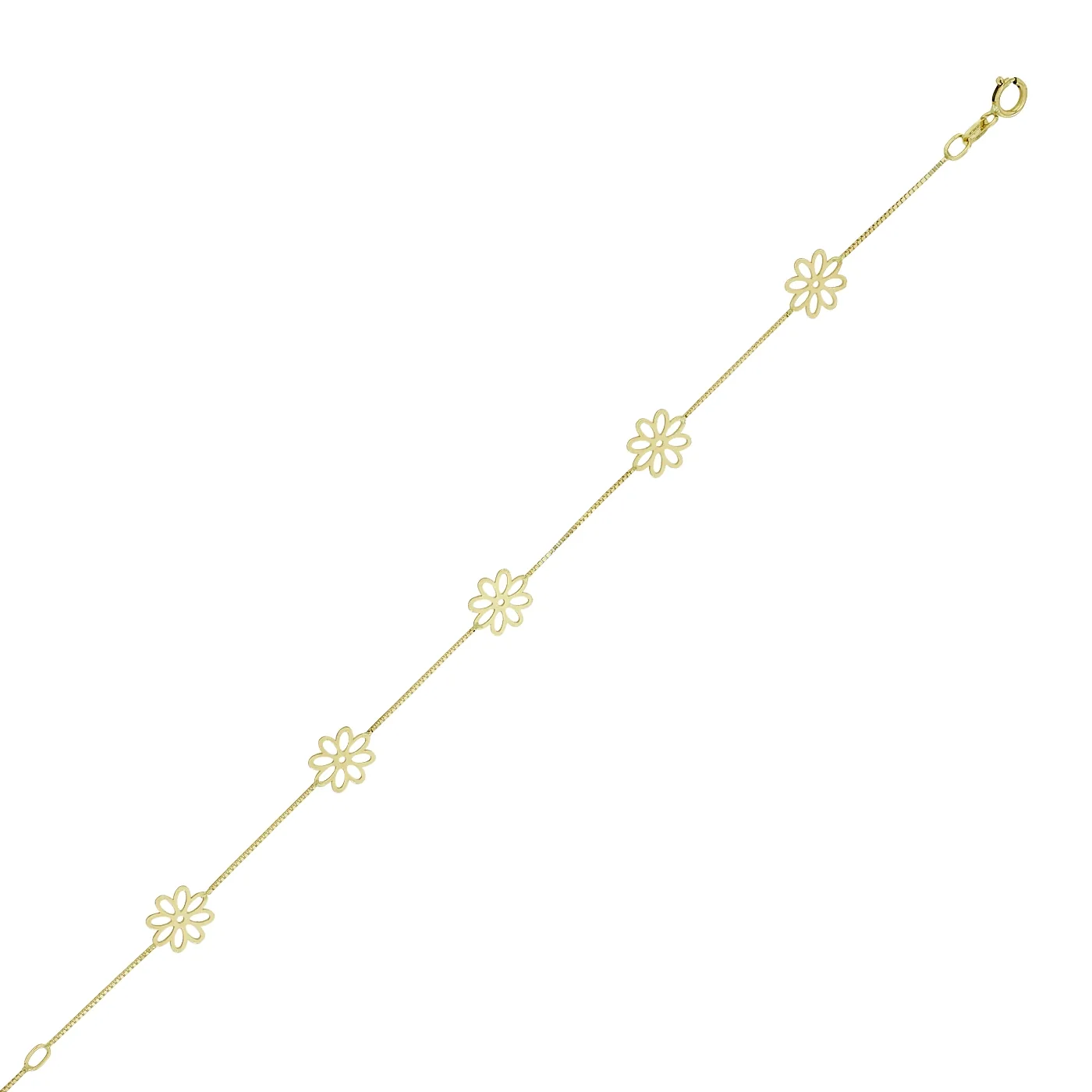 Pulsera de flores en oro amarillo de 18 Kilates