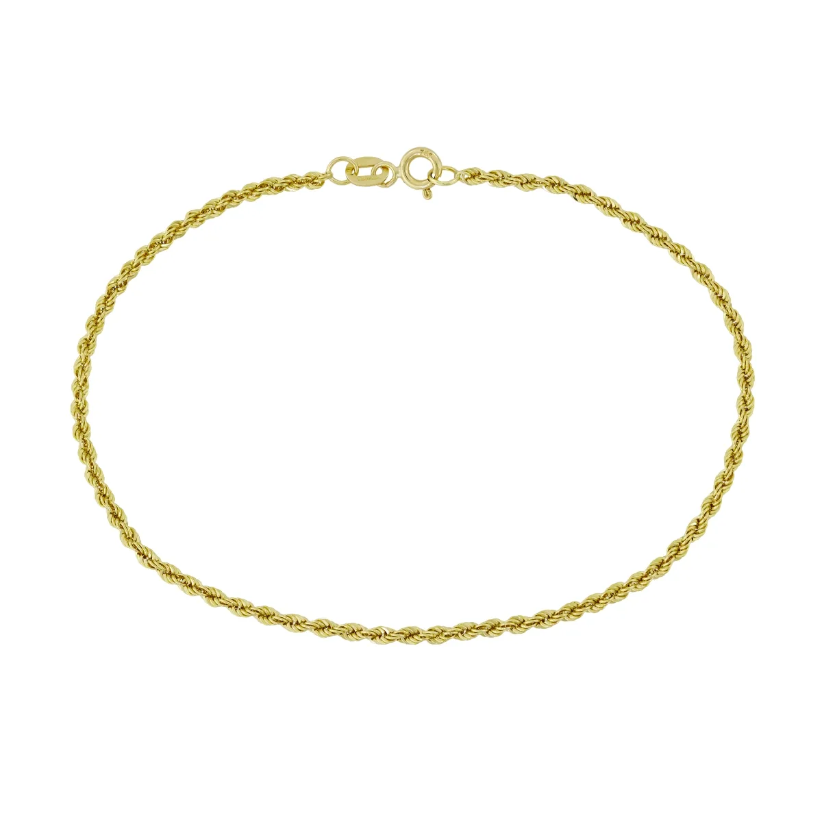 Pulsera en oro amarillo de 18 Kilates, 21 cm. de largo, 2 mm. de ancho