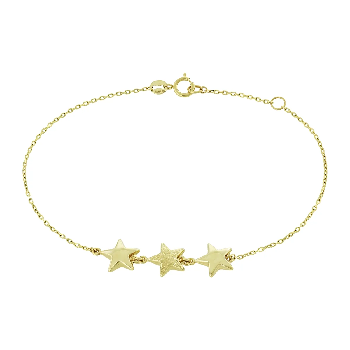 Pulsera en oro amarillo de 18 Kilates con visos, 19 cm. de largo, 1 mm. de ancho