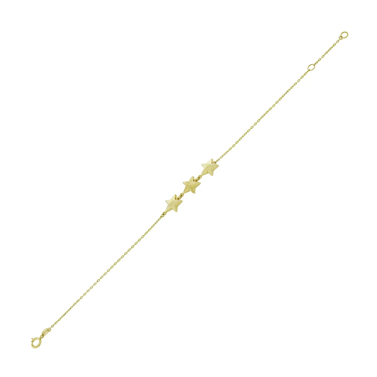 Pulsera en oro amarillo de 18 Kilates con visos, 19 cm. de largo, 1 mm. de ancho