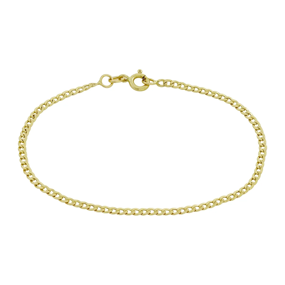 Pulsera en oro amarillo de 18 Kilates, 19 cm. de largo, 2 mm. de ancho