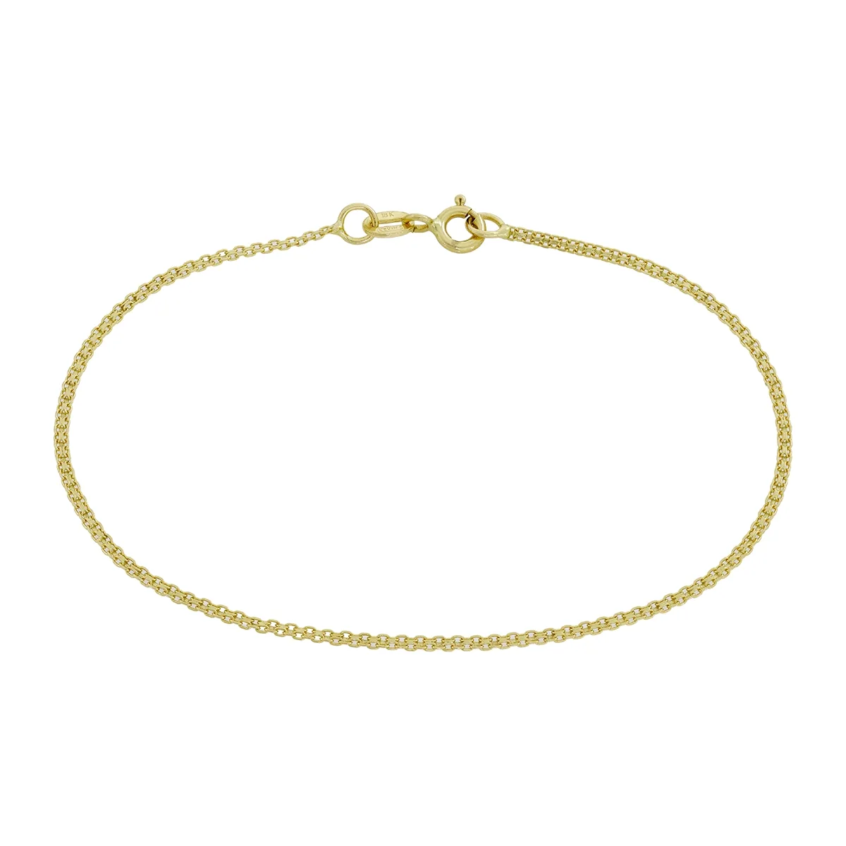 Pulsera en oro amarillo de 18 Kilates satinado, 19 cm. de largo, 1.50 mm. de ancho