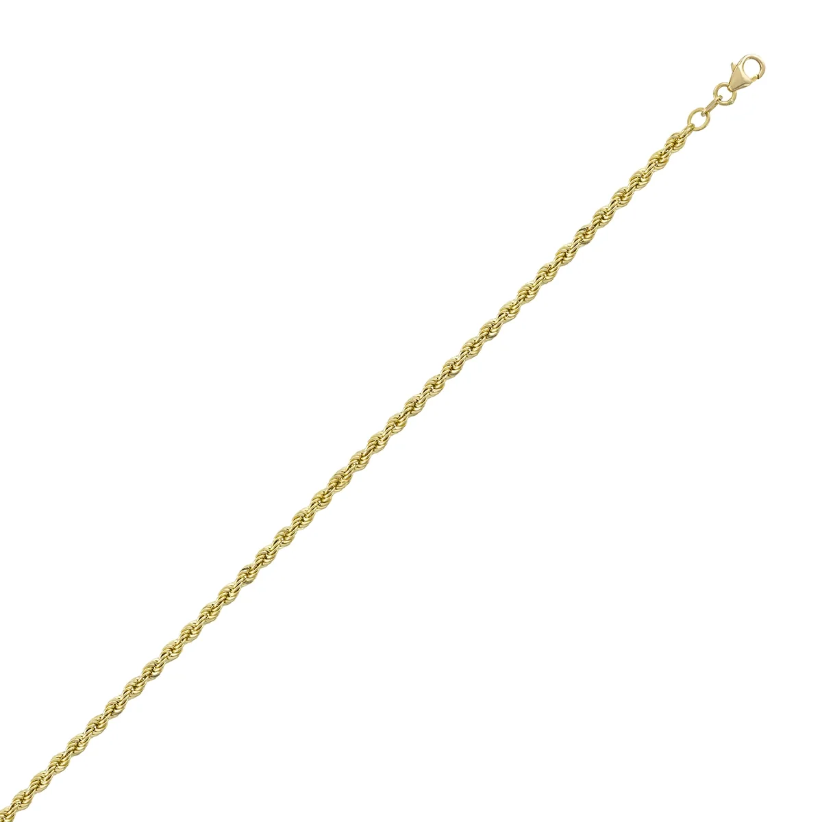 Pulsera en oro amarillo de 18 Kilates, 19 cm. de largo, 3 mm. de ancho