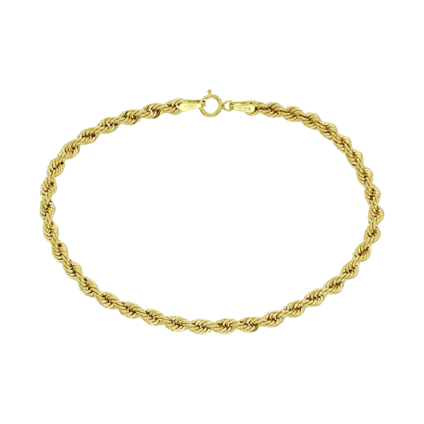 Pulsera en oro amarillo de 18 Kilates, 19 cm. de largo, 3 mm. de ancho