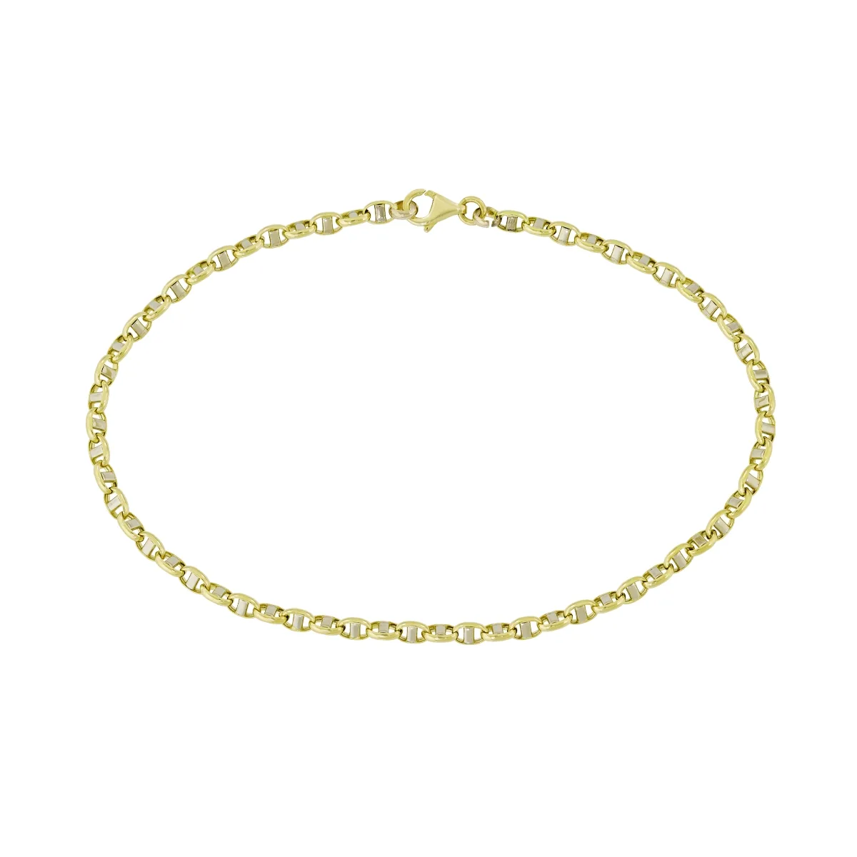 Pulsera en oro amarillo de 18 Kilates, 21 cm. de largo, 3 mm. de ancho
