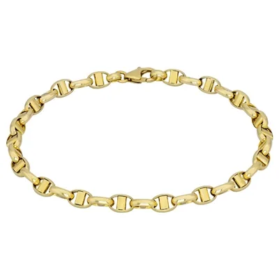 Pulsera en oro amarillo de 18 Kilates, 21 cm. de largo, 5 mm. de ancho