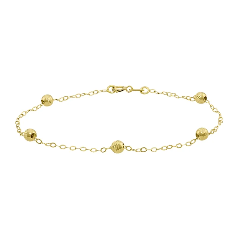 Pulsera en oro amarillo de 18 Kilates con visos, 18 cm. de largo, 0.50 mm. de ancho