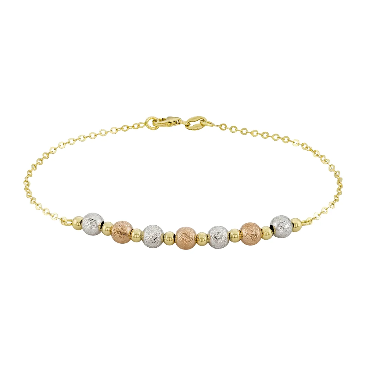 Pulsera en oro amarillo de 18 Kilates con visos, 18 cm. de largo, 1.50 mm. de ancho