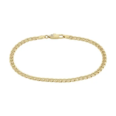 Pulsera en oro amarillo de 18 Kilates, con zircón central, 21 cm. de largo, 3.50 mm. de ancho