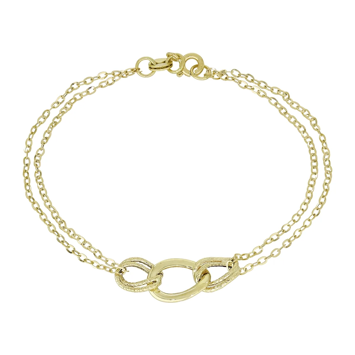 Pulsera en oro amarillo de 18 Kilates con visos, 18 cm. de largo, 1.50 mm. de ancho