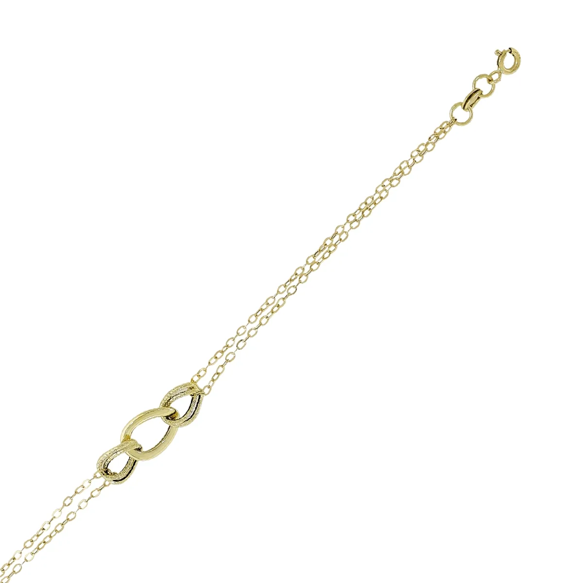 Pulsera en oro amarillo de 18 Kilates con visos, 18 cm. de largo, 1.50 mm. de ancho