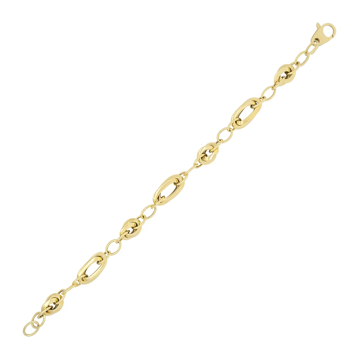 Pulsera en oro amarillo de 18 Kilates, 18 cm. de largo, 5 mm. de ancho