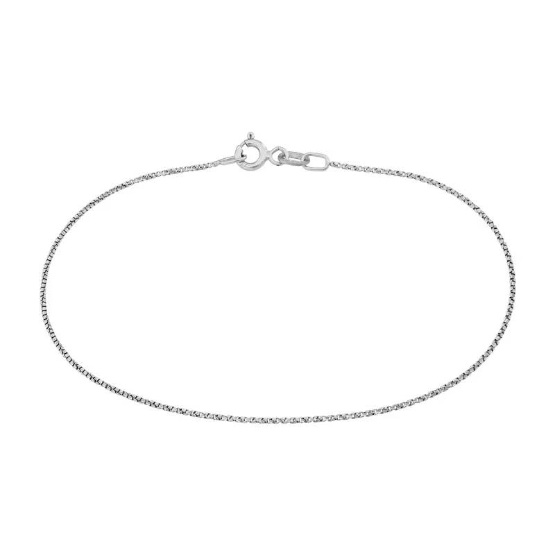Pulsera en oro blanco de 18 Kilates con visos diamantado, 19 cm. de largo, 1 mm. de ancho