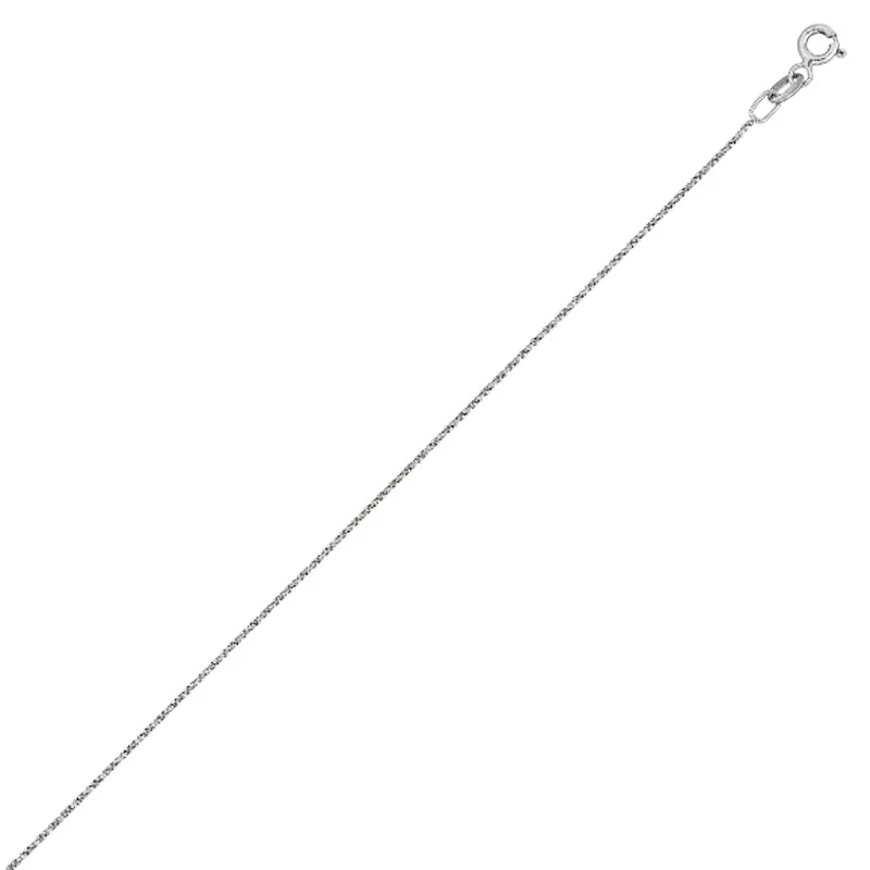 Pulsera en oro blanco de 18 Kilates con visos diamantado, 19 cm. de largo, 1 mm. de ancho