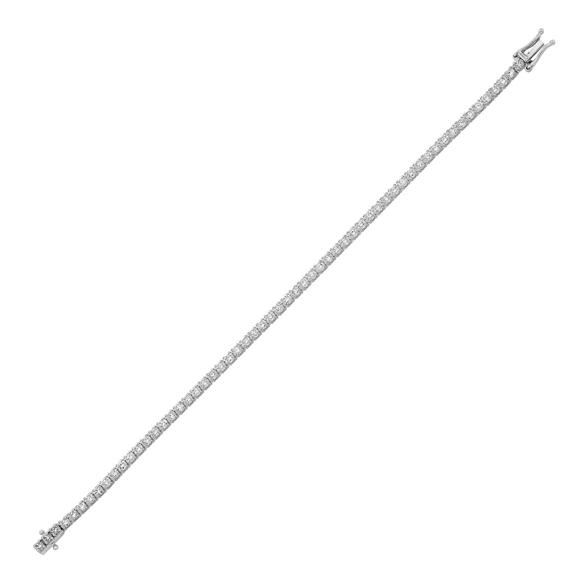 Pulsera en oro blanco de 18 Kilates, con diamante de laboratorio de 4.70 Ct, 18 cm. de largo, 2.50 mm. de ancho