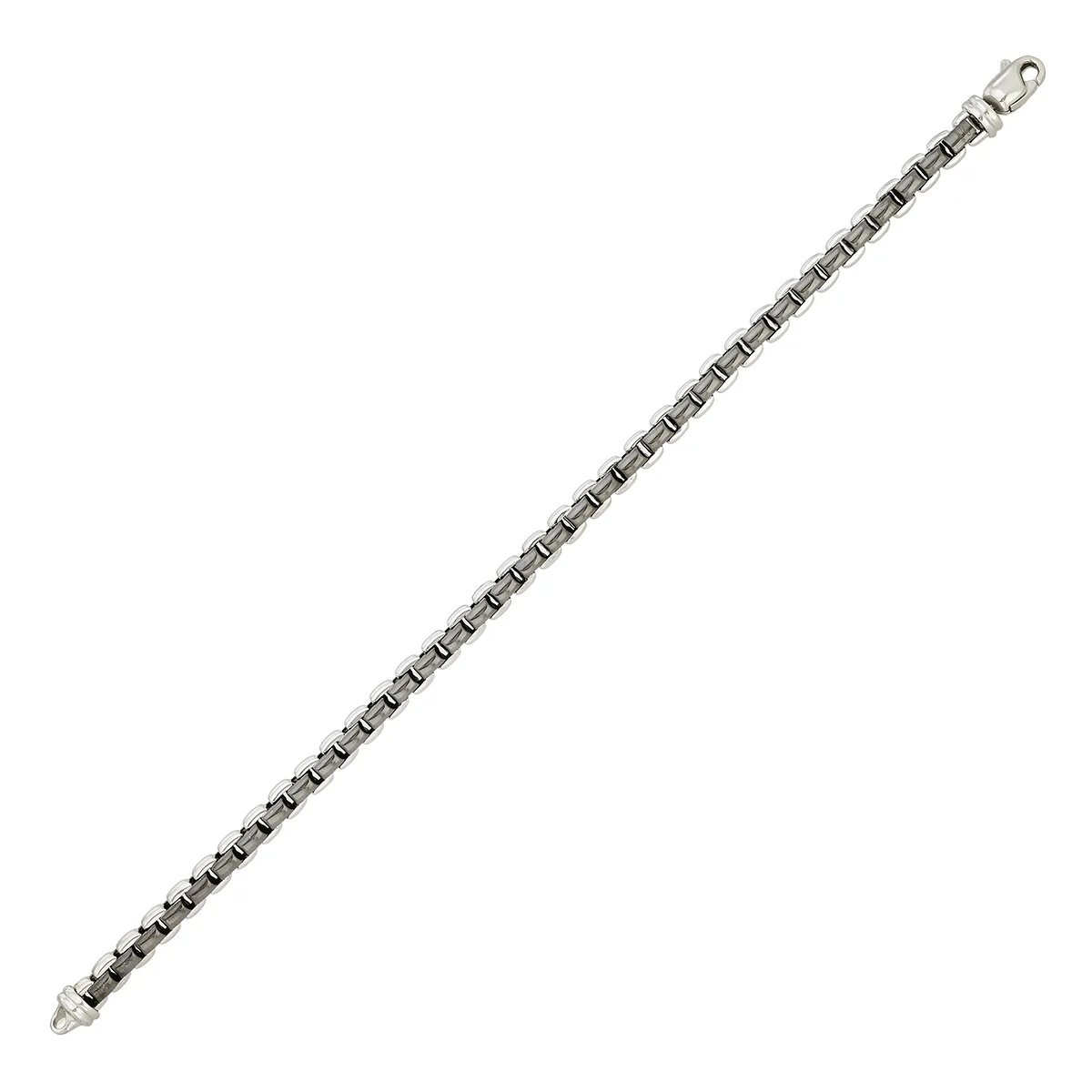 Pulsera en oro blanco de 18 Kilates, 21 cm. de largo, 5 mm. de ancho
