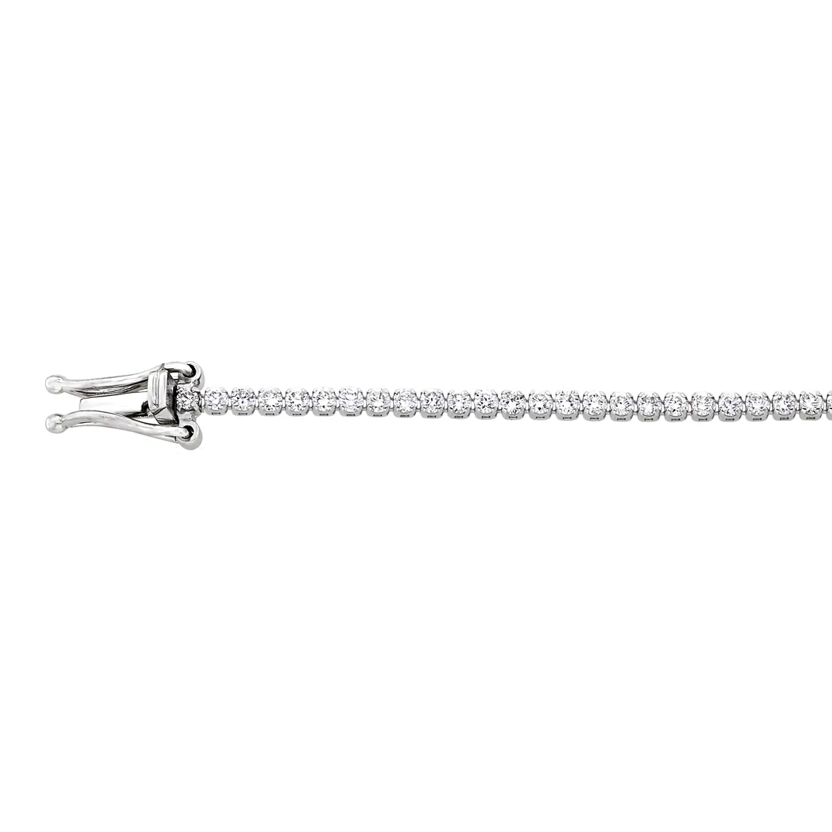 Pulsera en oro blanco de 18 Kilates, con diamante de laboratorio de 1.50 Ct, 18 cm. de largo, 1.50 mm. de ancho