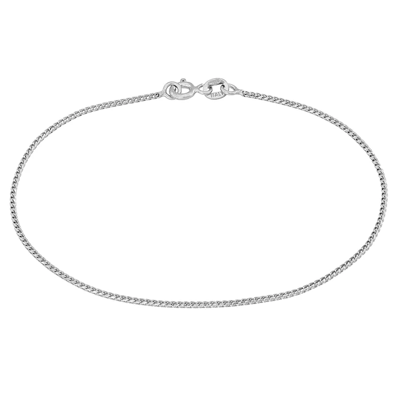 Pulsera en oro blanco de 18 Kilates, 19 cm. de largo, 1 mm. de ancho